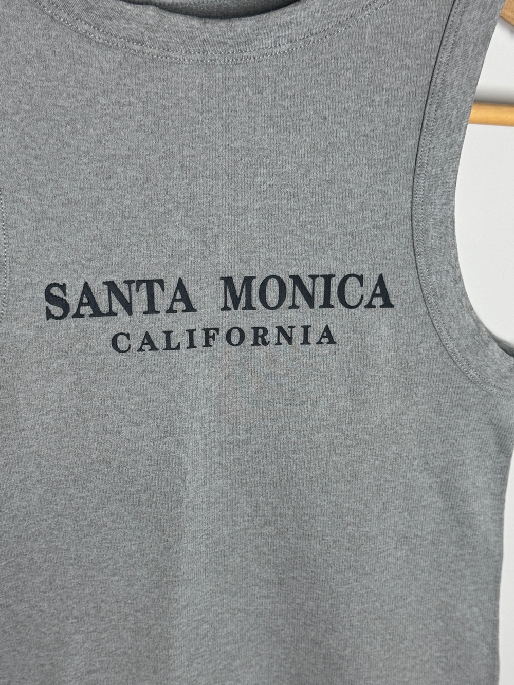Vital Life Graphic “Santa Monica California” Gray Crop Tank Sz. S - Picture 2 of 4